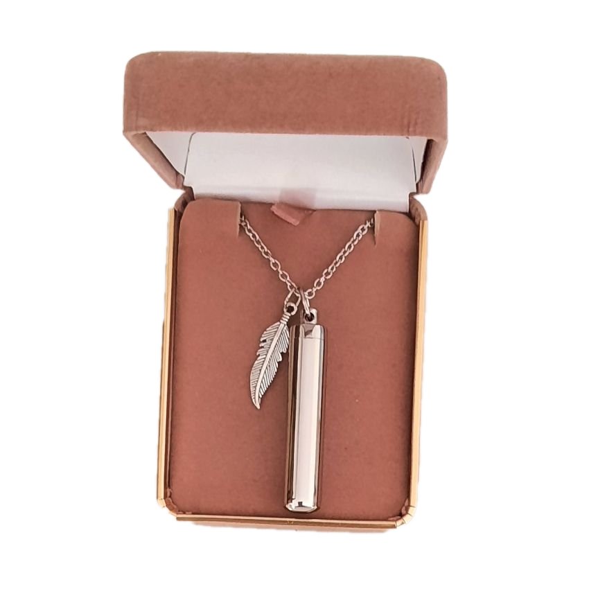 Feather And Long Barrel Cremation Ashes Locket(2)