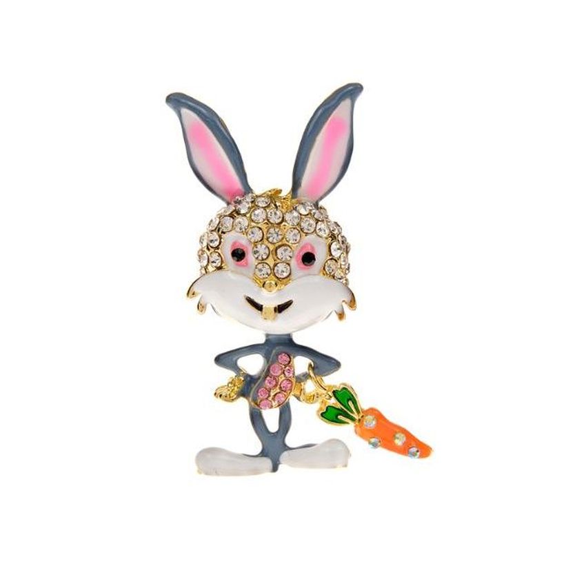 Fun Diamante Ladies Rabbit Brooch