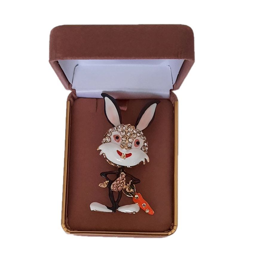 Fun Diamante Ladies Rabbit Brooch(2)