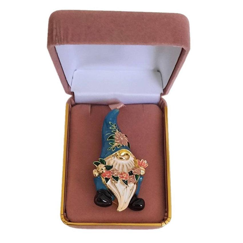 Fun Enamel Gnome Brooch(2)