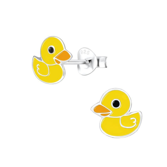 Fun Sterling Silver Duck Earrings