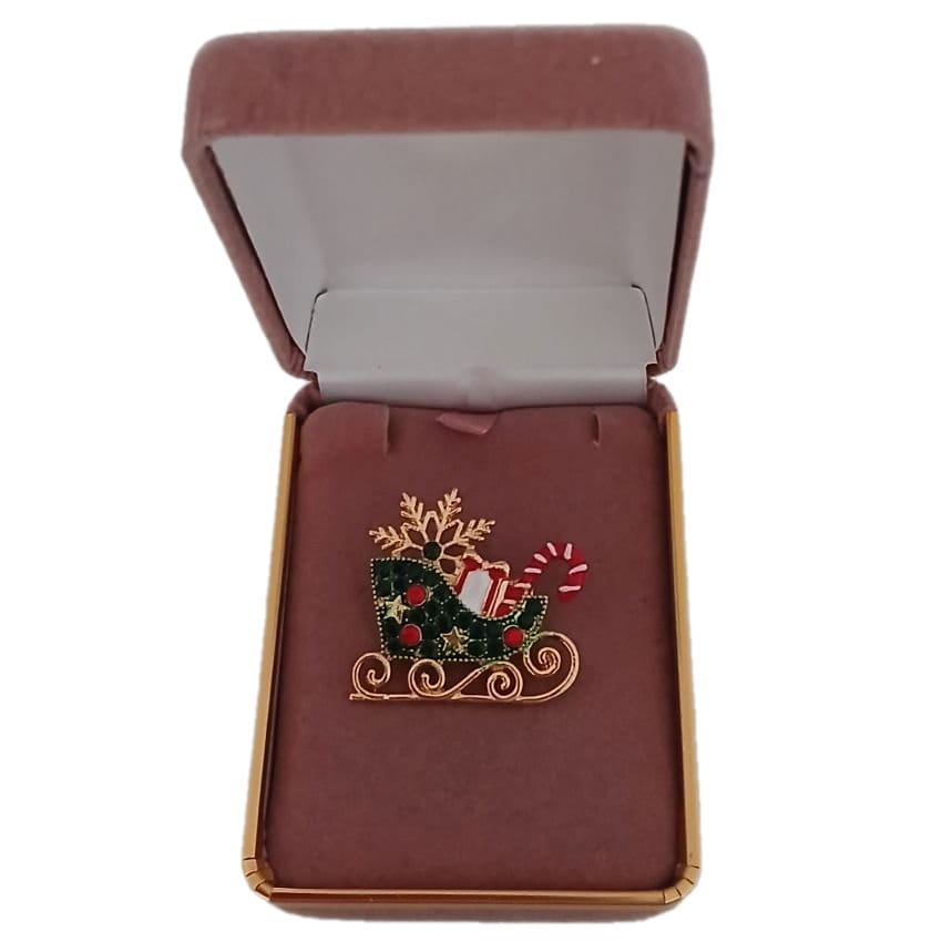 Fun Christmas Sliegh Brooch(2)
