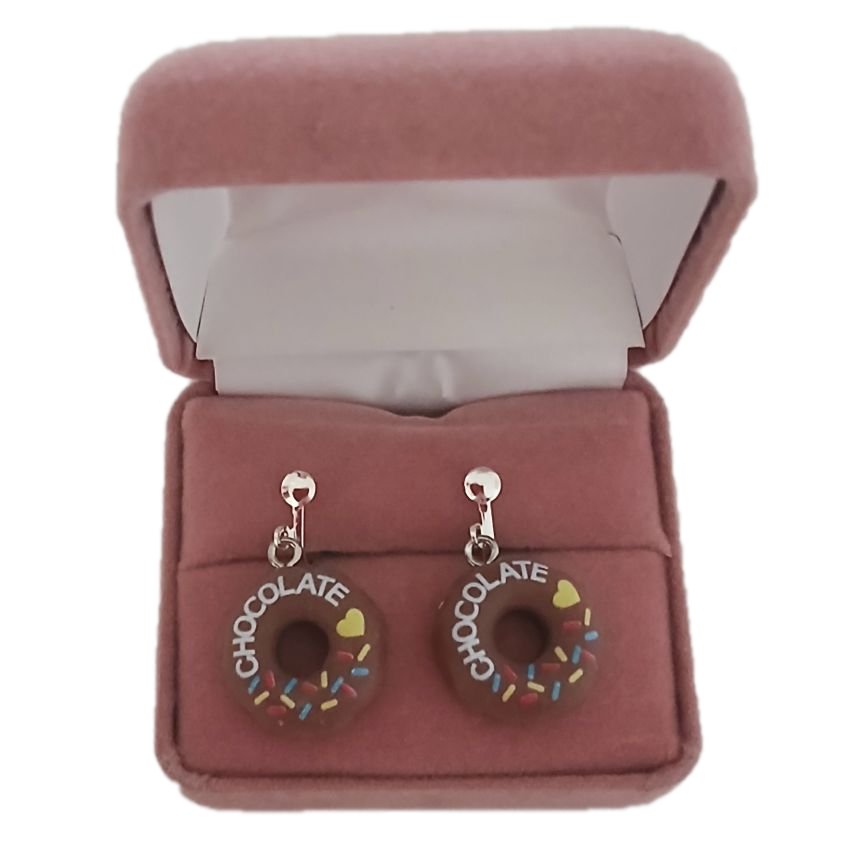 Fun Donut Clip On Earrings