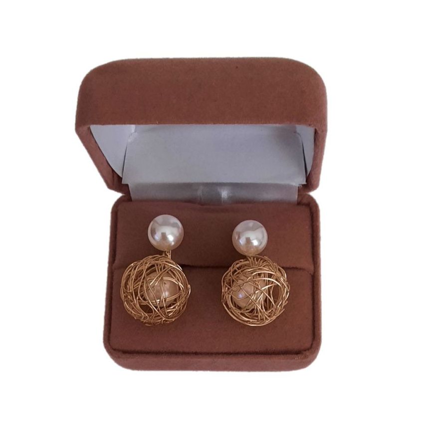 Gilt Frame And Pearl Clip On Earrings(2)