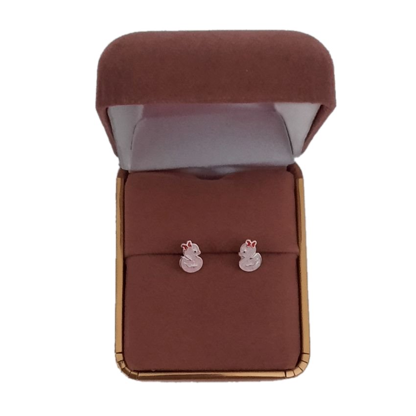 Girls Sterling Silver Duck Earrings(2)