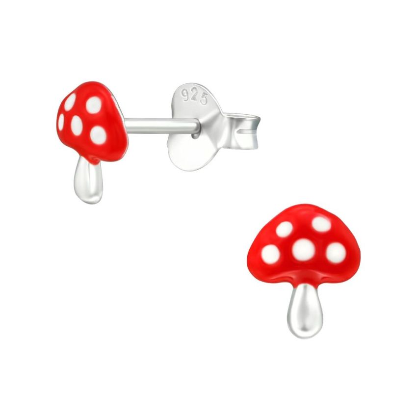 Girls Sterling Silver Toadstool Earrings