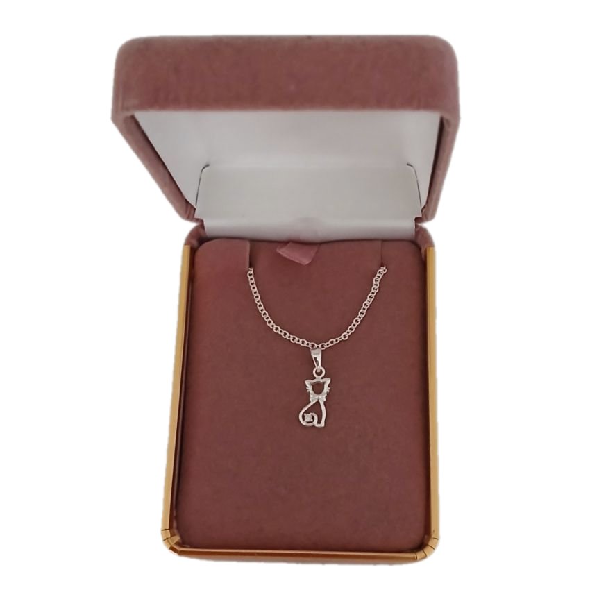 Girls Sterling Silver Cat Pendant(2)