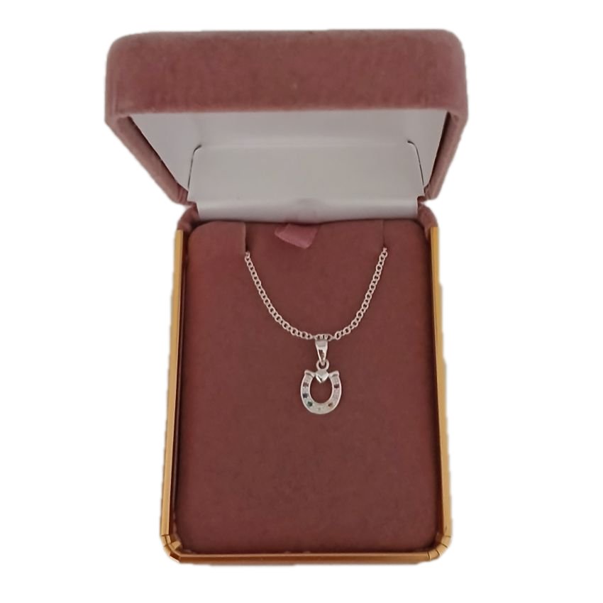 Girls Sterling Silver Horseshoe Pendant