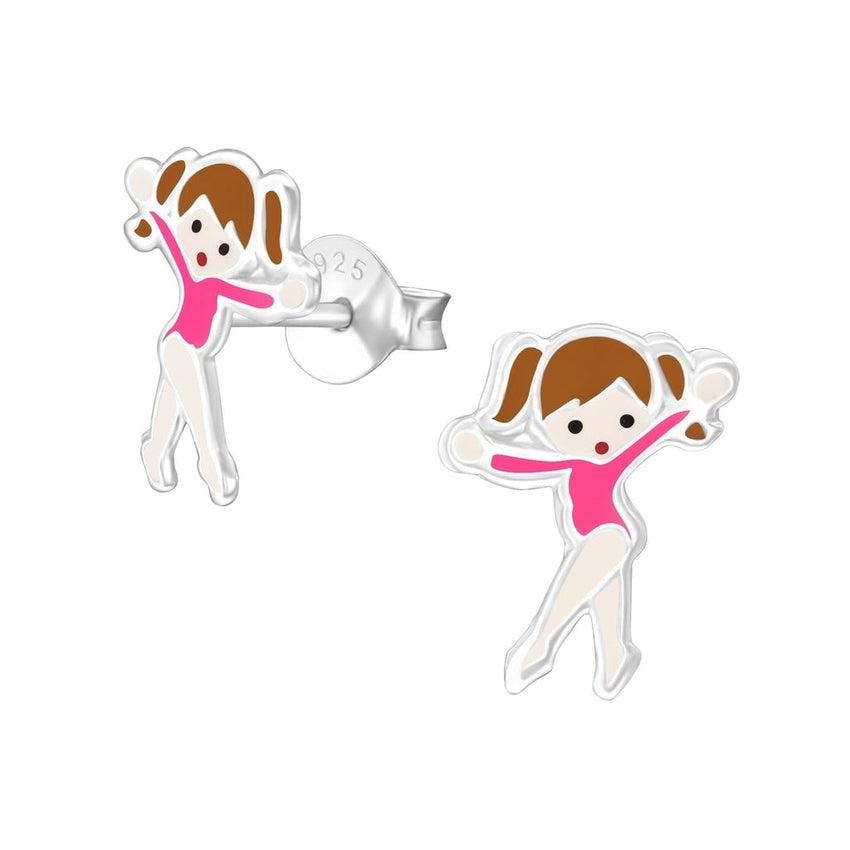 Gymnast Sterling Silver Kids Earrings