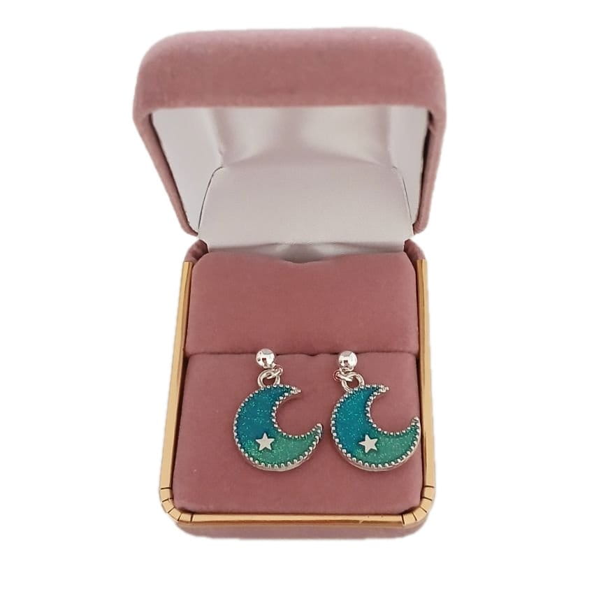 Half Moon Dangly Sterling Silver Earrings(2)