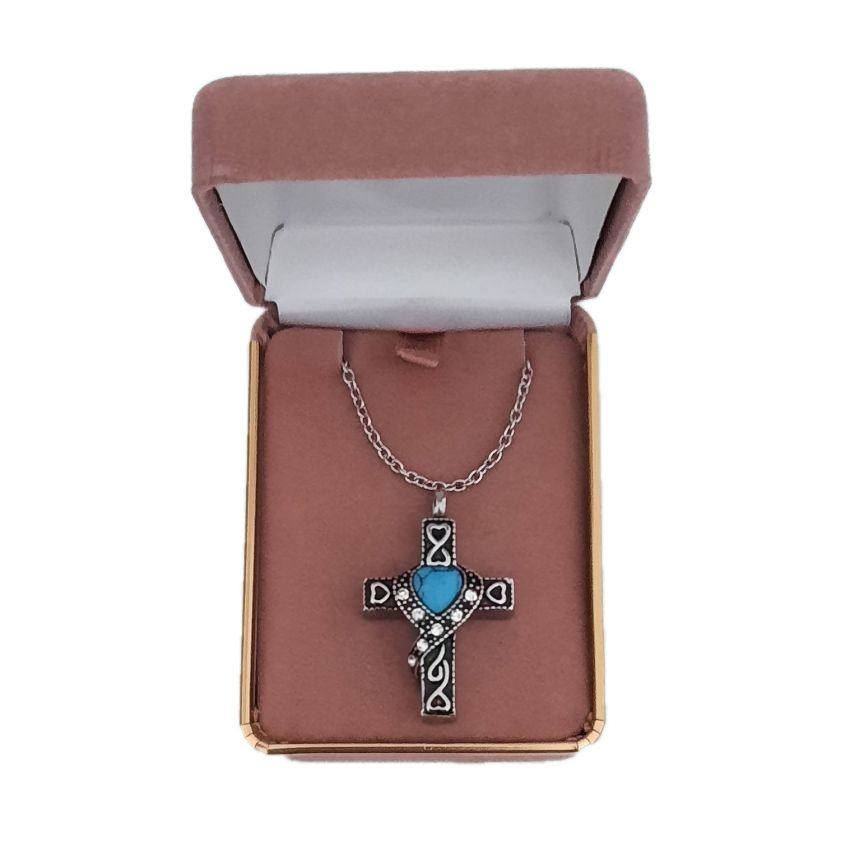 Heart Cross Memorial Cremation Ashes Pendant(2)