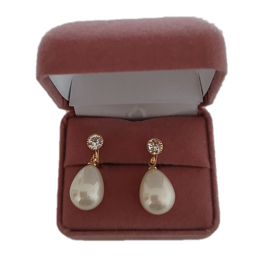 Ivory Diamante Pearl Clip On Earrings(2)
