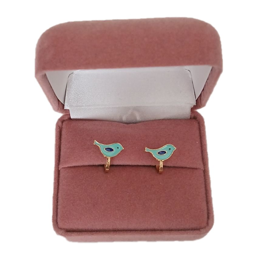 Kids Enamel Bird Clip On Earrings(2)