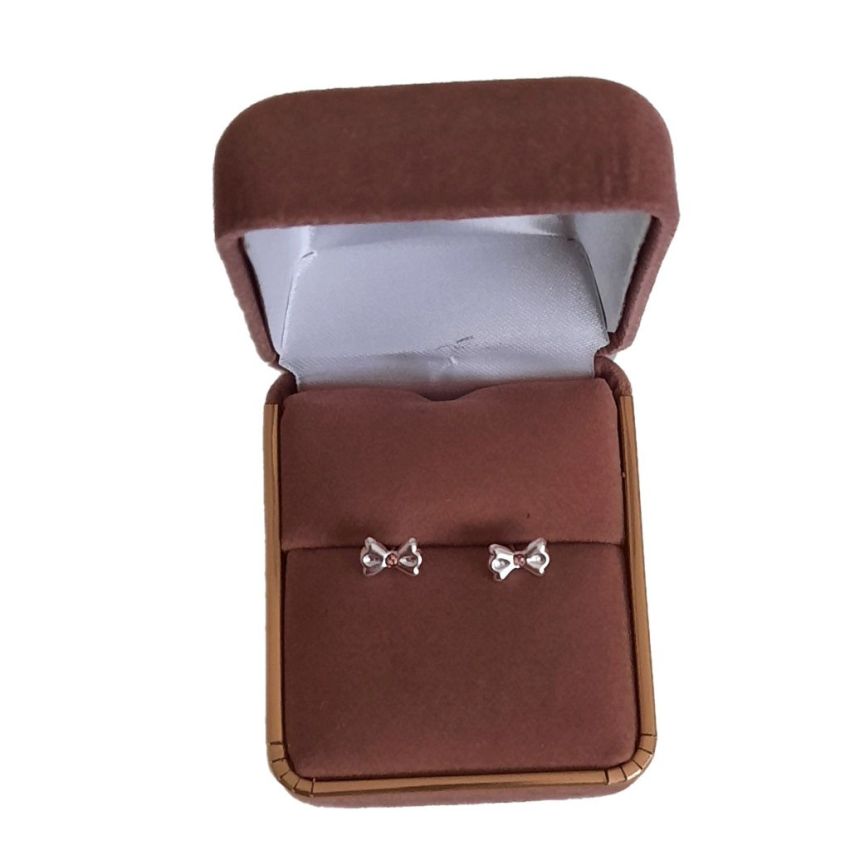 Kids Bow Sterling Silver Childrens Earrings(2)