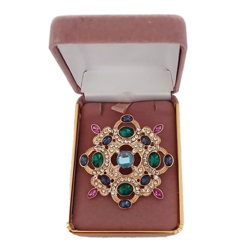 Ladies Diamante Multi Coloured Brooch(2)