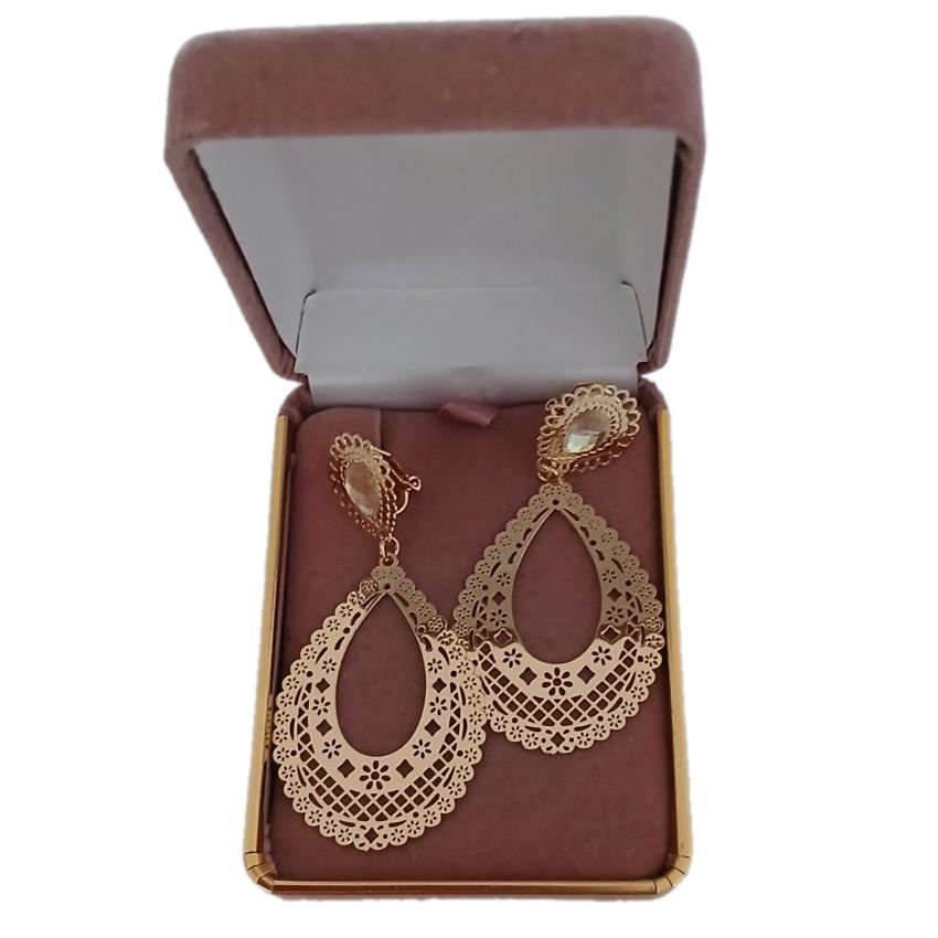 Ladies Swirl Gold Clip On Earrings(2)