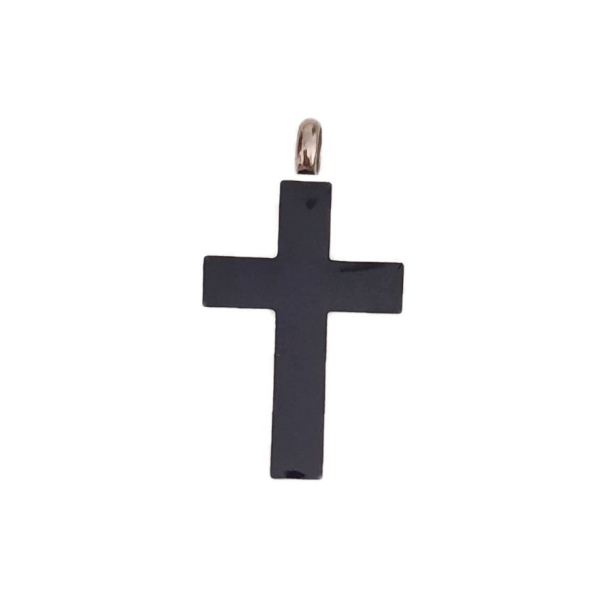 Large Black Cross Cremation Ashes Locket
