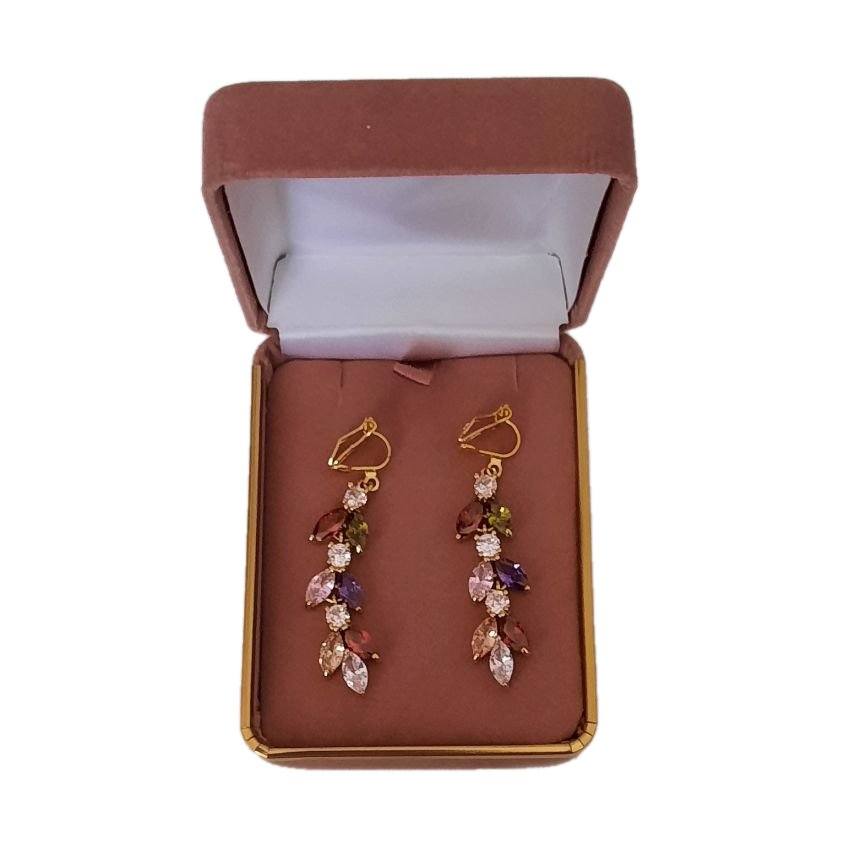 Leaf Multi Colour Clip On Earrings(2)