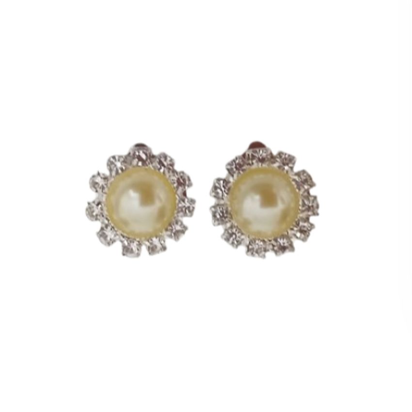 Lemon Yellow Diamante Clip On Earrings