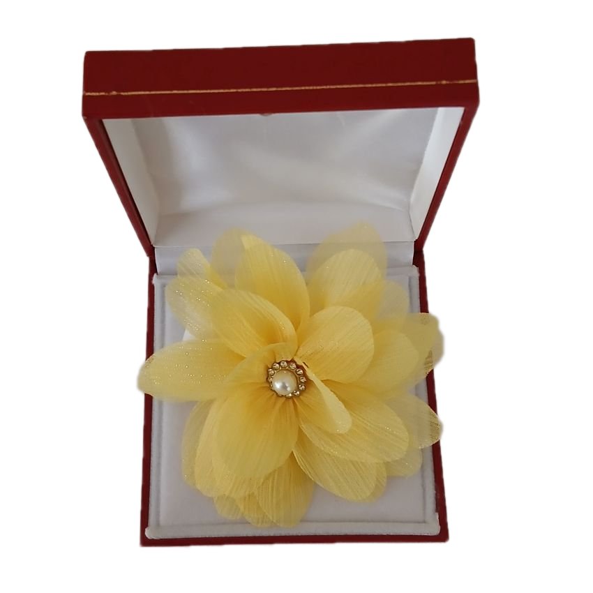 Lemon Yellow Sparkly Flower Wrist Corsage