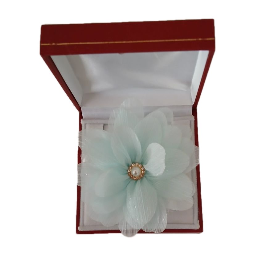 Light Mint Sparkly Flower Wrist Corsage