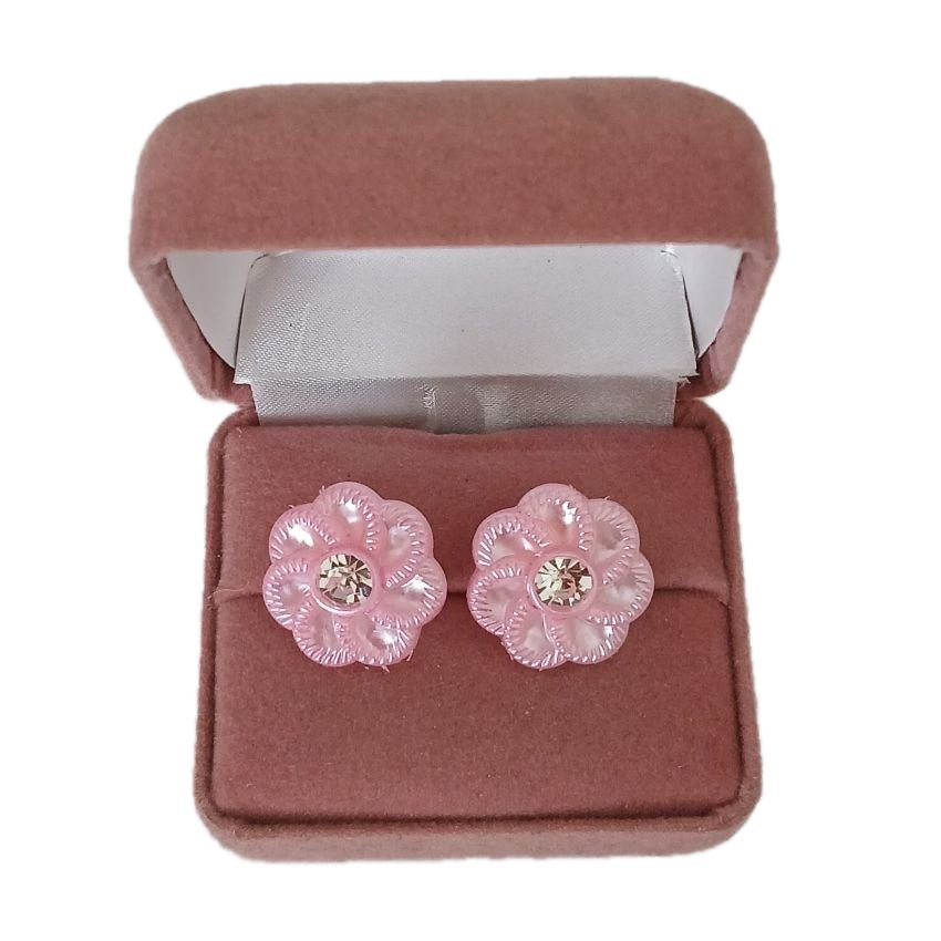 Light Plastic Pink Clip On Earrings(2)