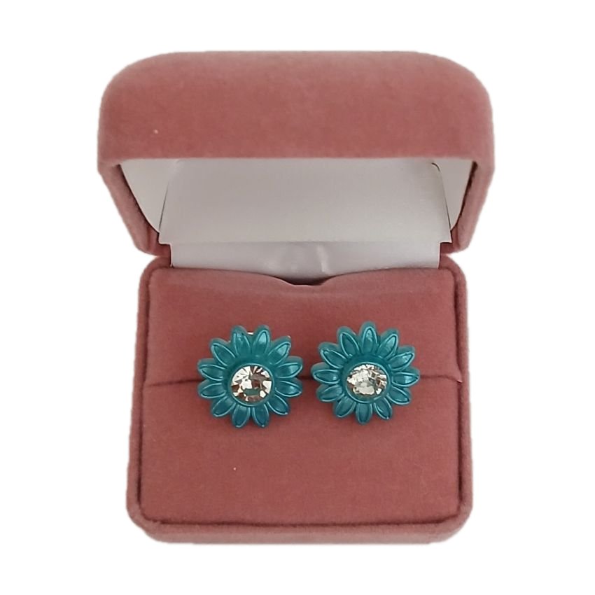 Light Plastic Teal Clip On Earrings(2)