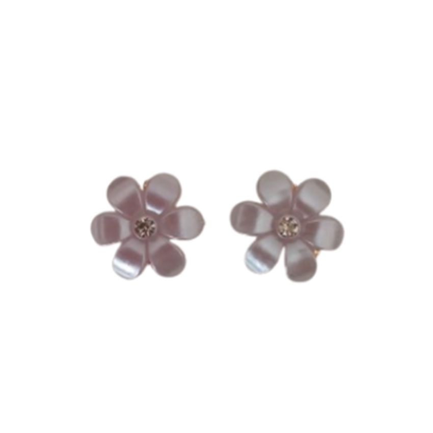 Lilac Flower Clip On Earrings