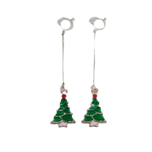 Long Stem Christmas Tree Earrings
