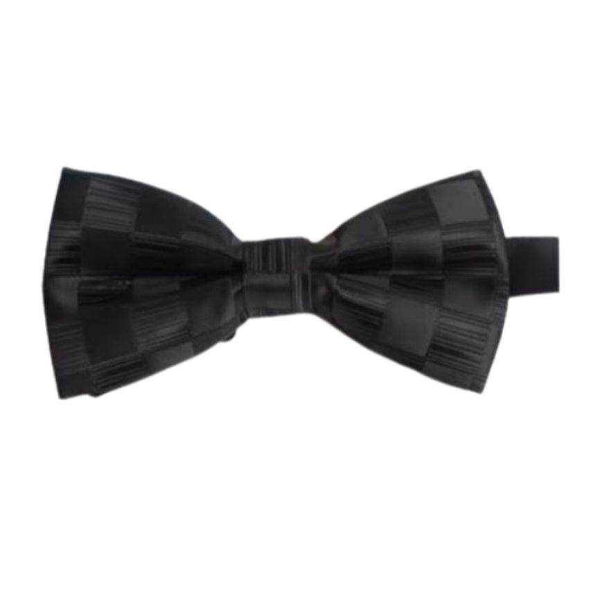 Medium Size Black Check Dickie Bow Tie
