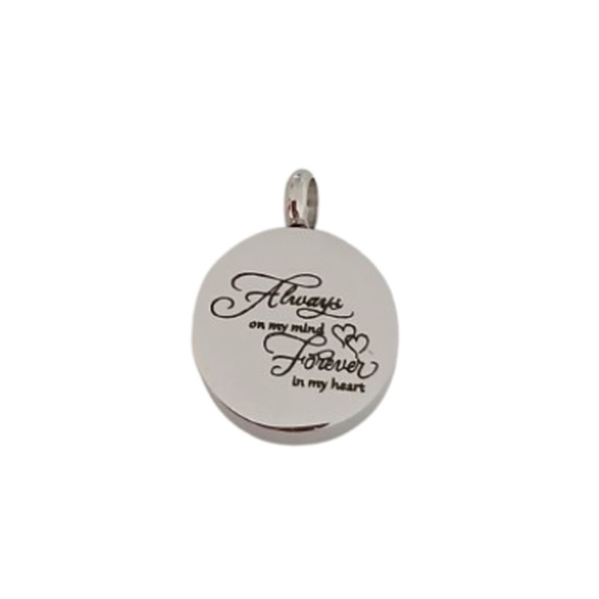 Memorial Cremation Ashes Pendant Always On My Mind