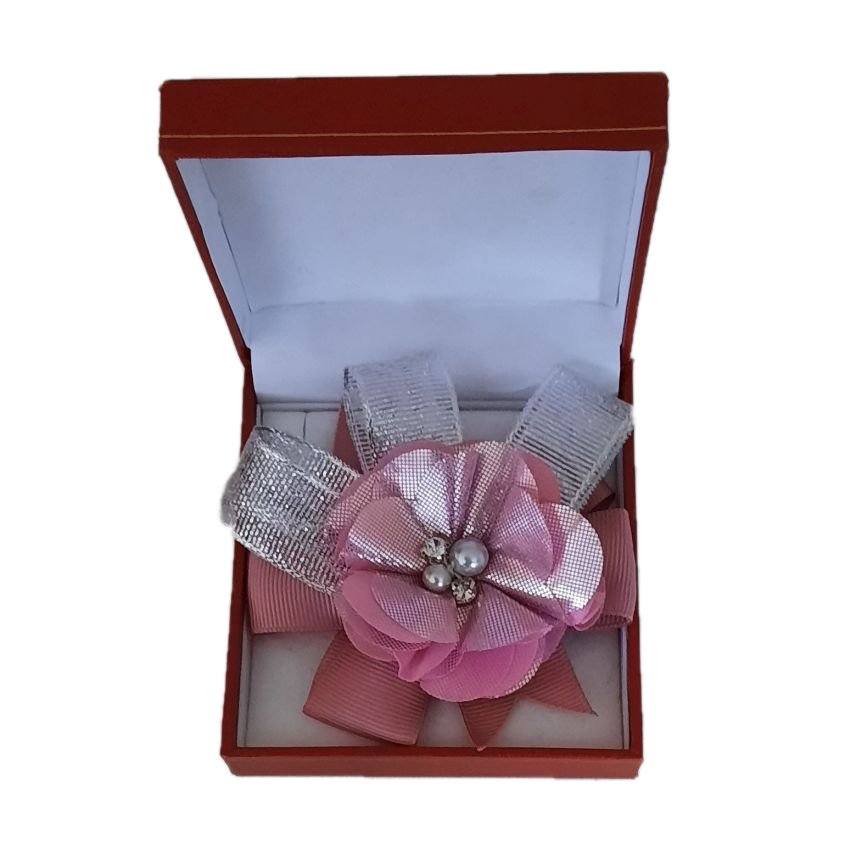 Metallic Pink Flower Wrist Corsage