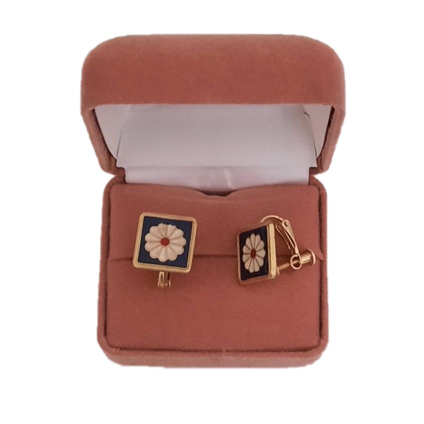 Multi Colour Flower Clip On Earrings(2)