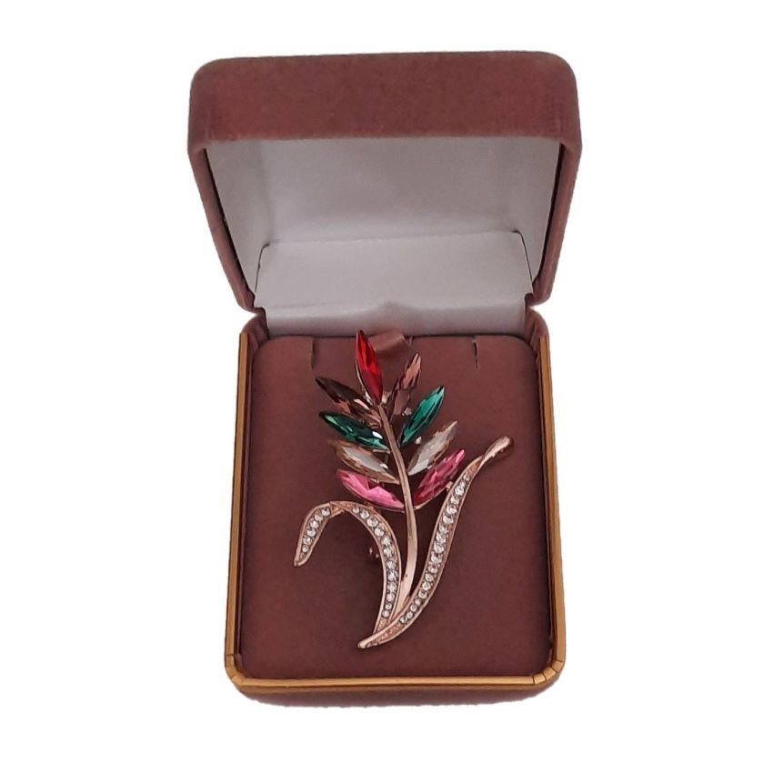 Multi Coloured Leaf Vintage Style Ladies Brooch(2)