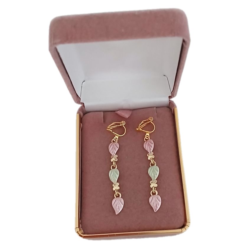 Multi Colour Leaf Drop Clip On Earrings(2)