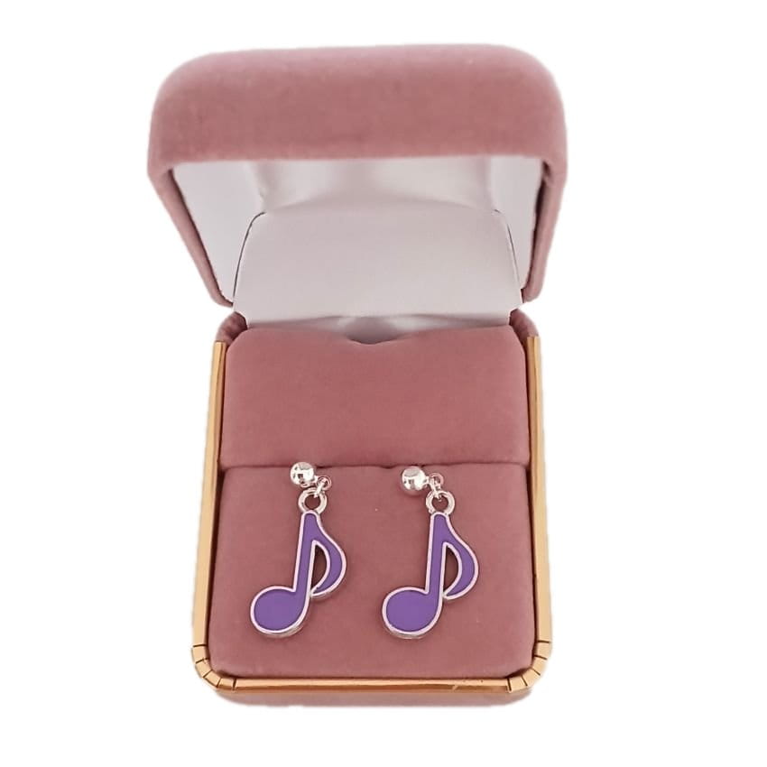 Music Note Dangly Sterling Silver Earrings(2)