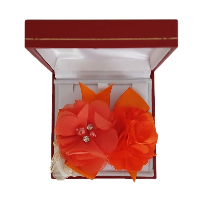 Orange Double Flower Wrist Corsage