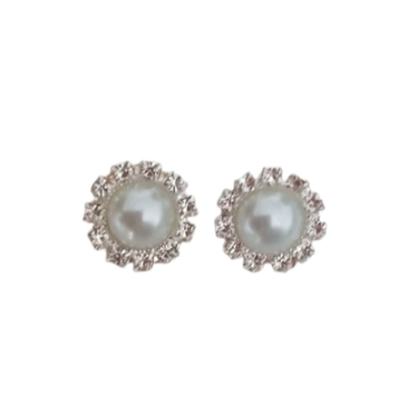Pale Blue Diamante Clip On Earrings