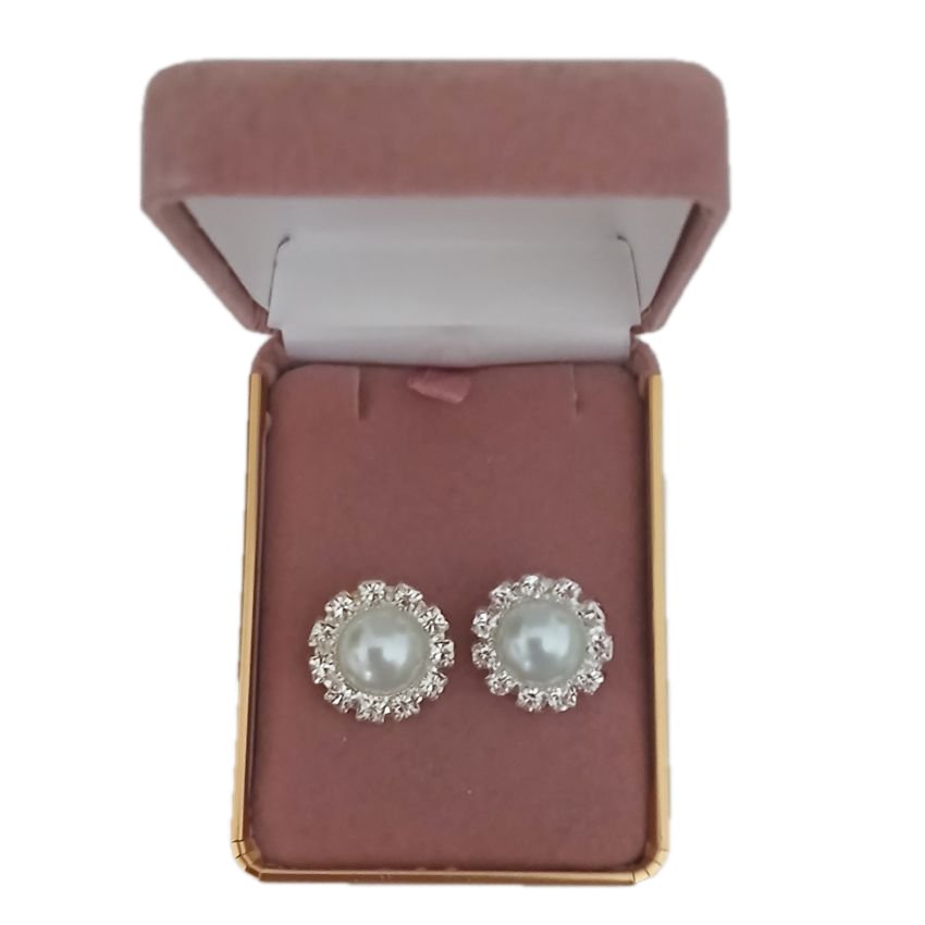 Pale Blue Diamante Clip On Earrings(2)