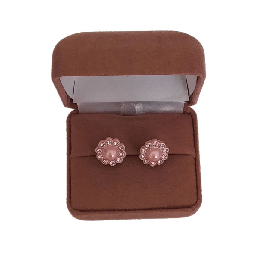Pale Pink Flower Clip On Earrings(2)
