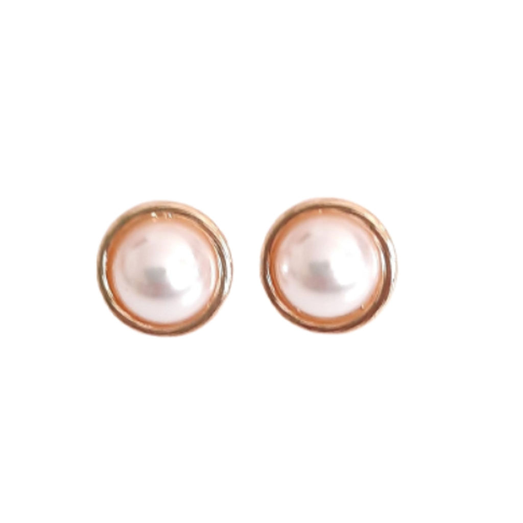 Pearl And Gold Round Clip On Earrings