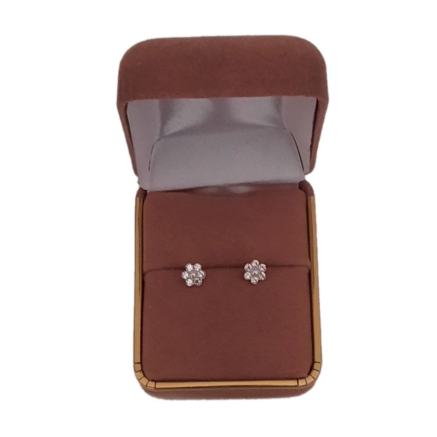 Pearl Flower Sterling Silver Stud Earrings(2)