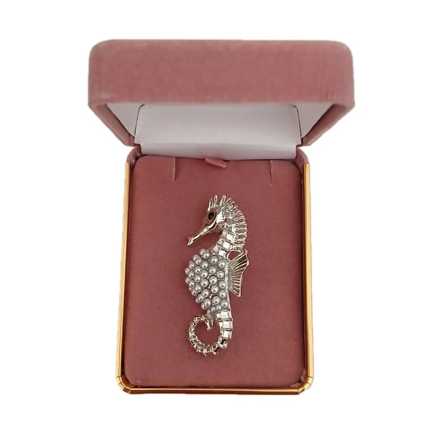 Pearl Set Seahorse Ladies Brooch(2)