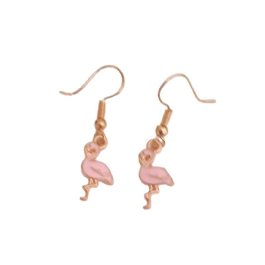Pink Flamingo Dangly Fashion Earrings