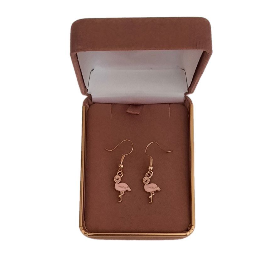 Pink Flamingo Dangly Fashion Earrings(2)