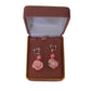 Pink Flower Dangly Clip Earrings(2)