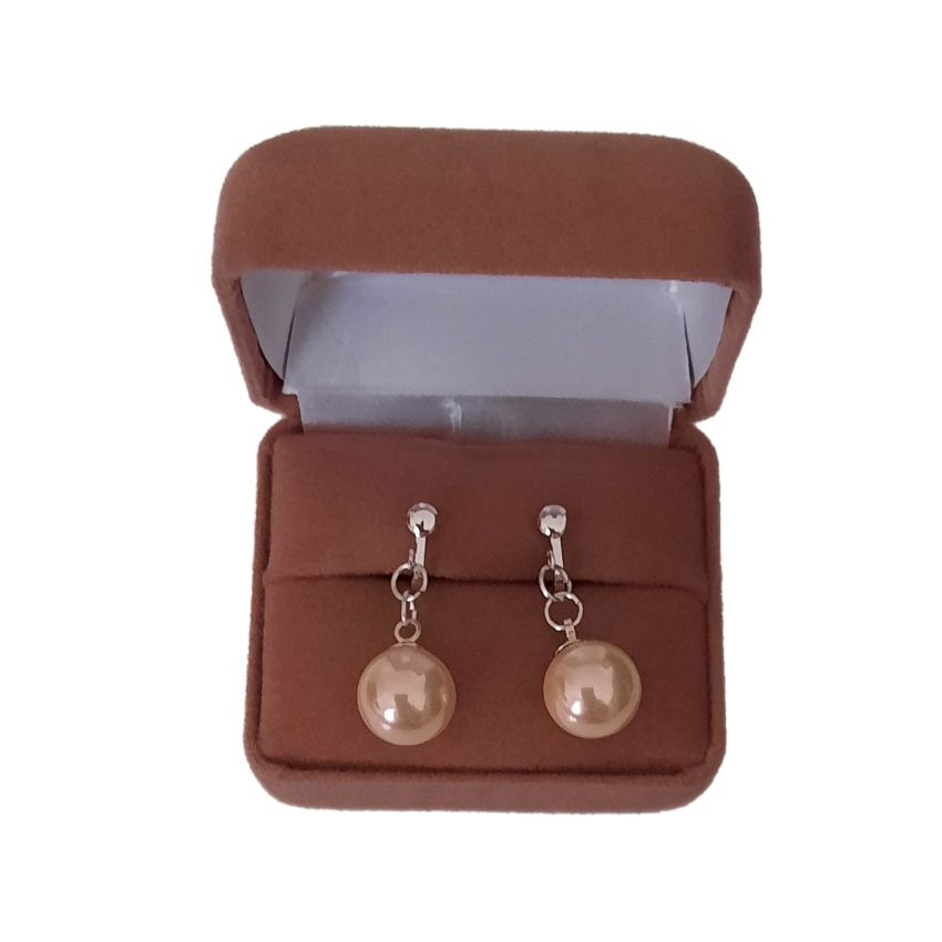 Pink Pearl Drop Clip On Earrings(2)