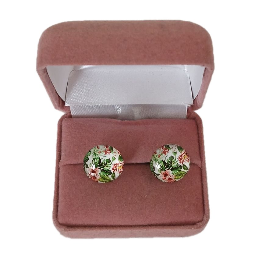 Pink Flower Ladies Clip Earrings