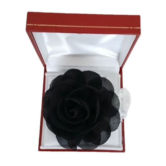 Plain Black Chiffon Rose Flower Wrist Corsage