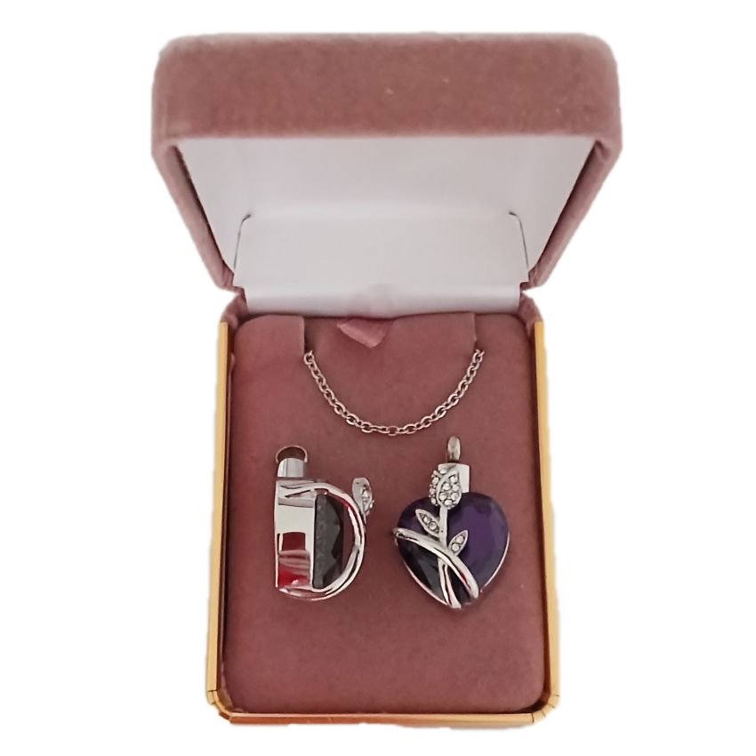 Purple And Cubic Zirconia Memorial Locket(2)